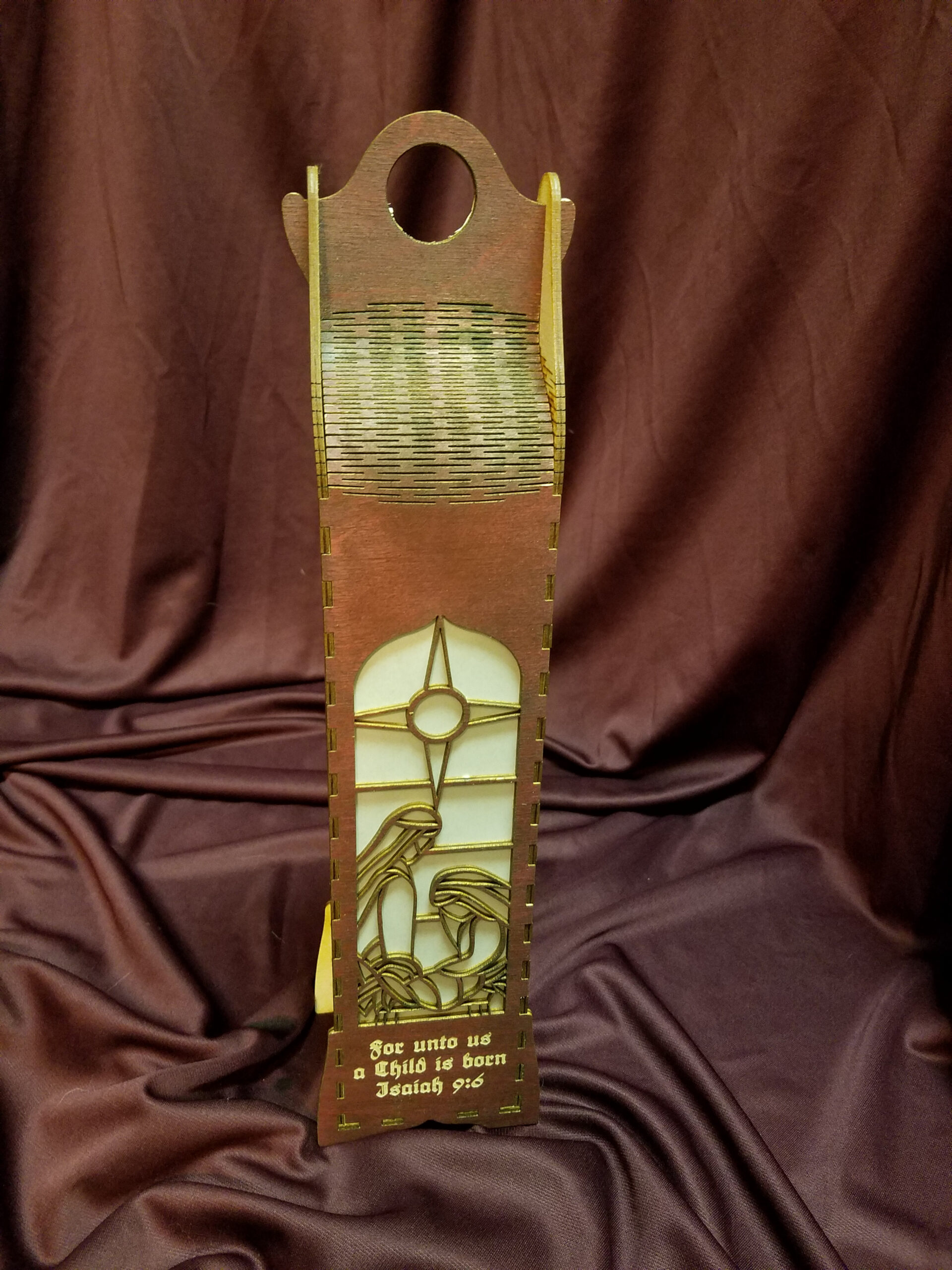 Wine box lantern - Nativity Rosewood