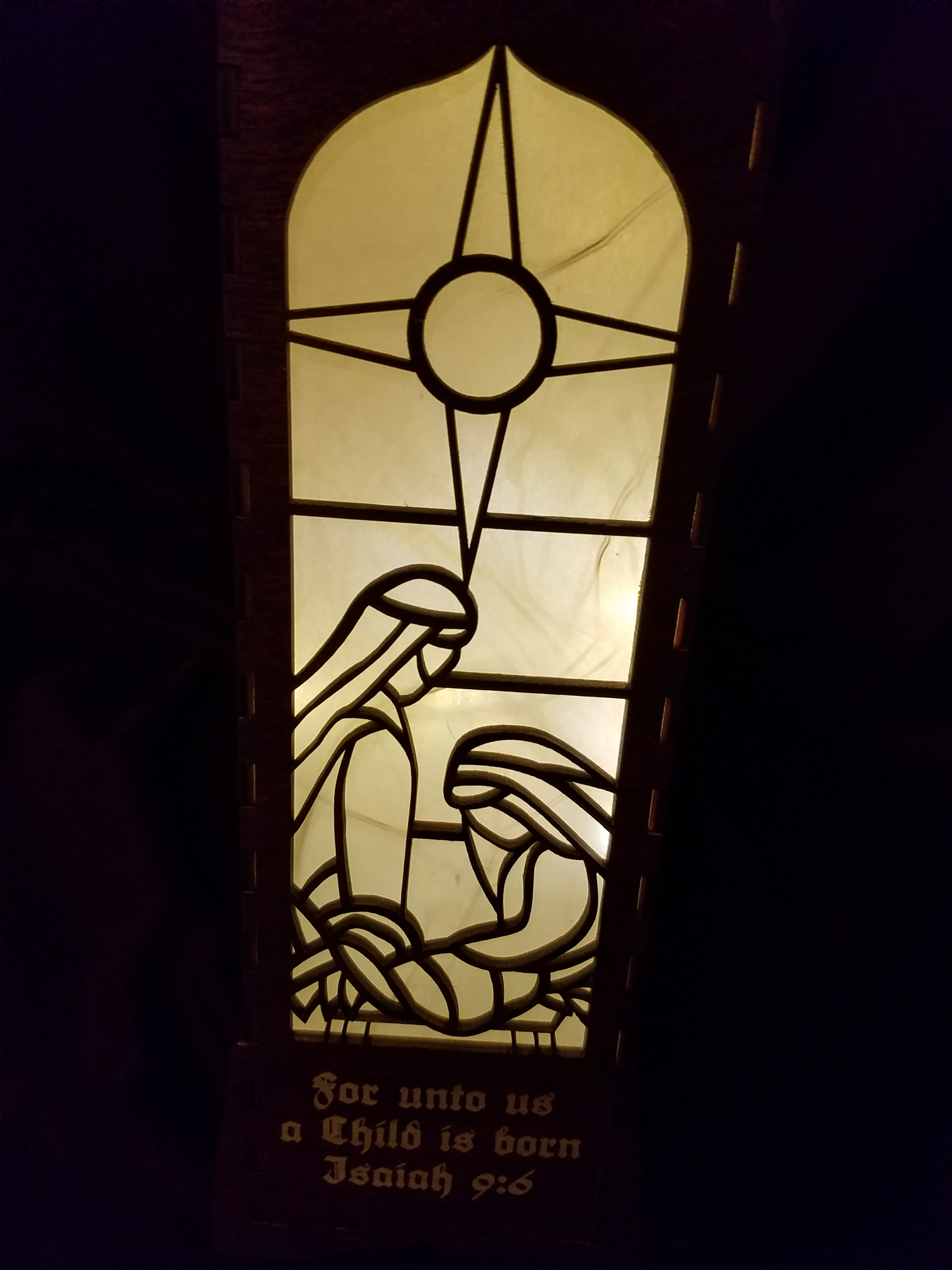 Wine box lantern -Nativity White String Lights